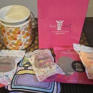 NEW PINK ZEBRA WARMER AND SPRINKLE BUNDLE